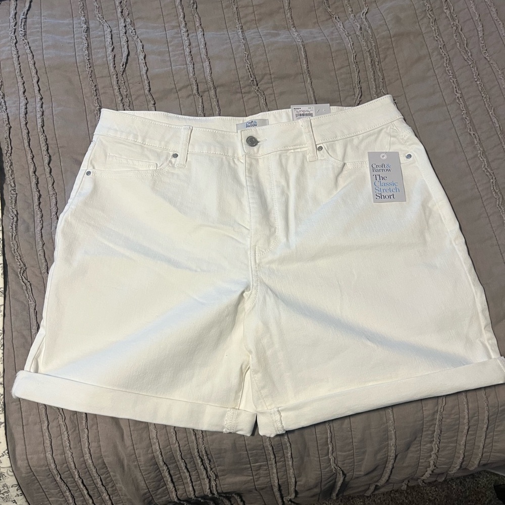 Croft & Barrow Women's Classic White Jean Shorts